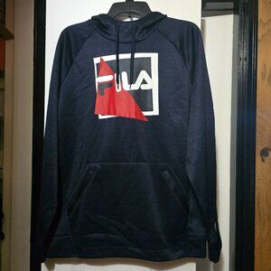 Fila Men's Fleece Navy Blue Hoodie Size Medium
